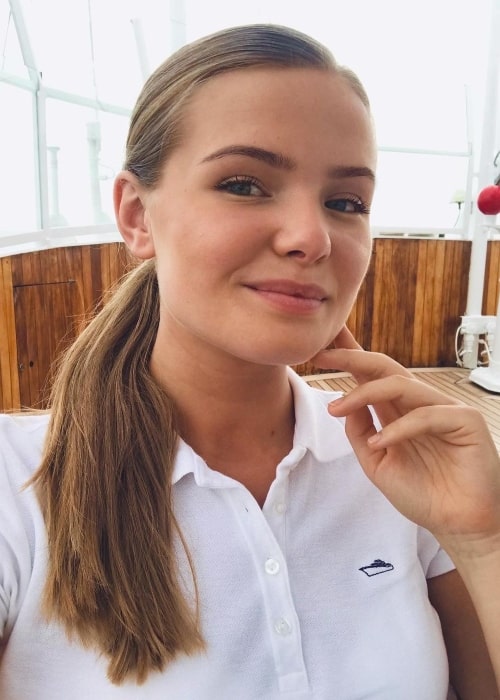 Alicia Eriksson as seen in a selfie that was taken in November 2020, in Katákolo, Greece