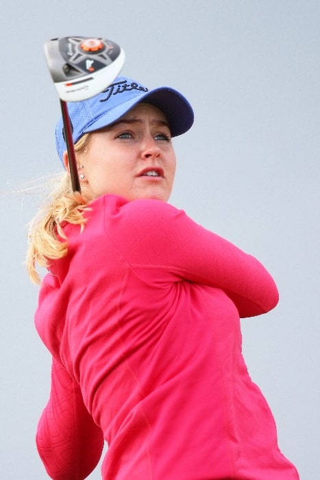 Charley Hull as seen while watching her tee shot on 15th hole during pro-am round of 2013 Ricoh Women's British Open held at St Andrews Old Course on July 30, 2013