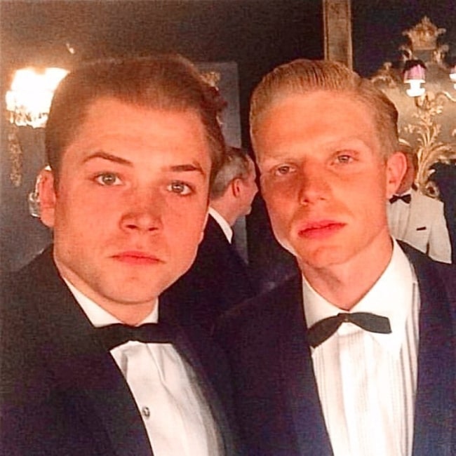 Charley Palmer Rothwell (Right) as seen in a picture with Taron Egerton