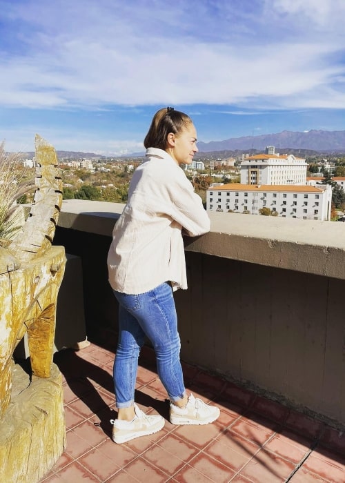 Estefanía Banini as seen while posing for a picture in Mendoza, Argentina in June 2023
