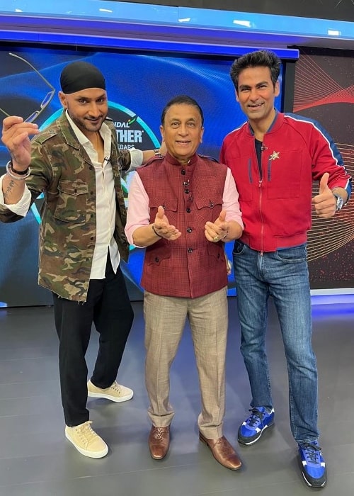 From Left to Right - Harbhajan Singh, Sunil Gavaskar, and Mohammad Kaif as seen in an Instagram post in July 2023