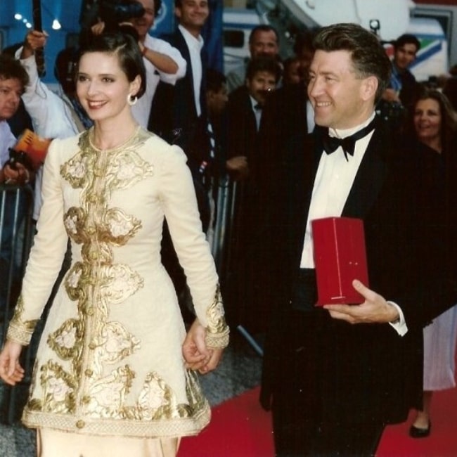 Isabella Rossellini as seen with David Lynch at the Cannes Film Festival in 1990