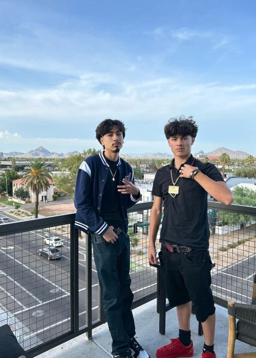 Jesus Mares as seen in a picture with fellow TikTok star youcantfindalex that was taken in August 2023, in Phoenix, Arizona
