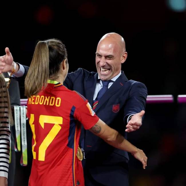 Luis Rubiales as seen celebrating Spain's win in the 2023 FIFA Women's World Cup in August 2023