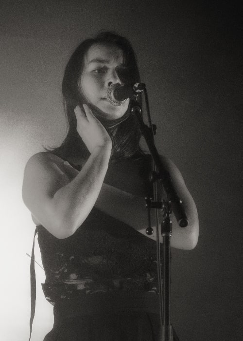 Mitski as seen while performing at a concert in Seattle in October 2018