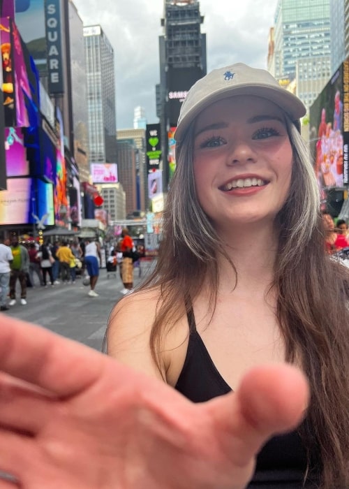 Nadine Breaty as seen in a picture that was taken during her visit ot Times Square, New York City in June 2023