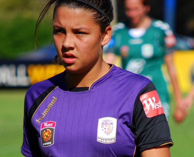 Sam Kerr as seen while playing for Perth Glory Womens in 2010