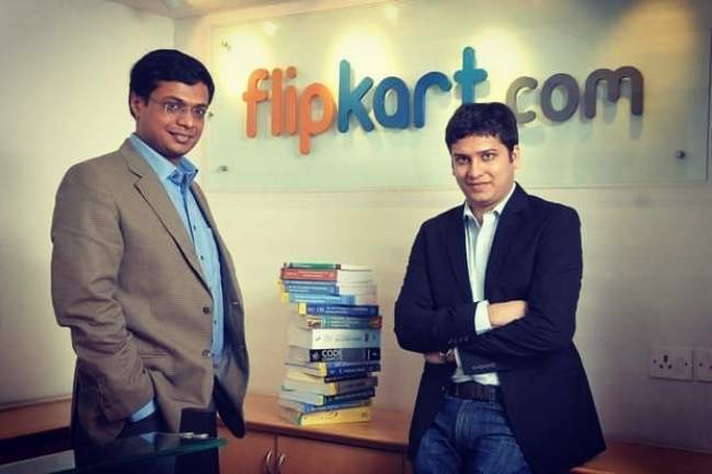 The founders of Flipkart Sachin Bansal (left) and Binny Bansal