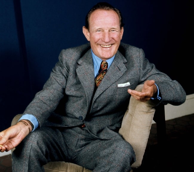 Trevor Howard as seen while smiling for a picture taken in London, England in 1973