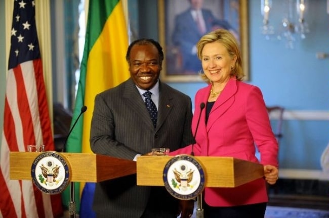 Ali Bongo Ondimba meeting Hillary Clinton in Washington in 2010