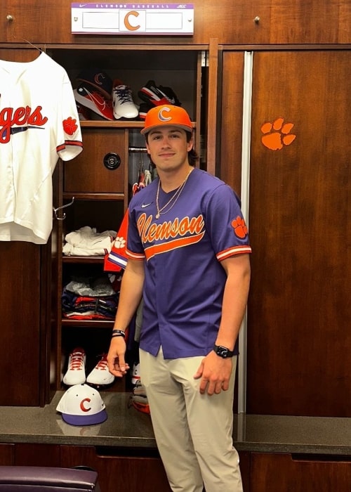 Andrew Ciufo as seen in a picture that was taken in May 2023, at the backroom of the Clemson Baseball team at the Doug Kingsmore Stadium in May 2023