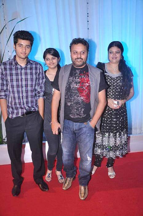 Anil Sharma as seen attending the wedding reception of Esha Deol with his wife and kids in 2012