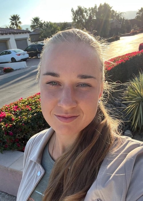 Anna Blinkova as seen in a selfie that was taken in March 2023, in Indian Wells, California