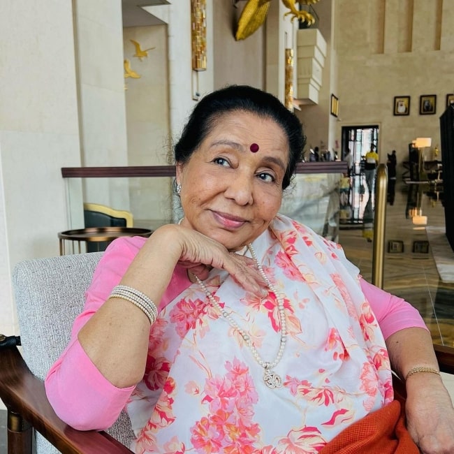 Asha Bhosle as seen in a picture that was taken in August 2022
