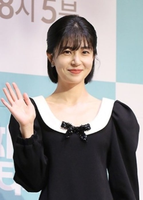 Baek Jin-hee as seen while posing for the camera at the press conference for the weekend drama 'The Real Has Come!' in 2023