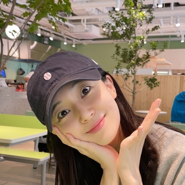 Baek Jin-hee as seen while smiling for a picture in September 2021