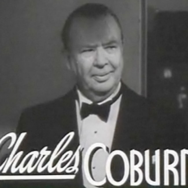 Cropped screenshot of Charles Coburn from the trailer for the film Rhapsody in Blue (1945)