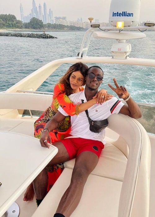 Eric Bailly as seen in a picture taken with his beau Vanessa Troupah in June 2021