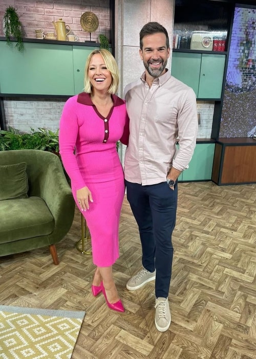 Gethin Jones as seen in a picture with singer and television personality Kimberley Walsh in July 2023