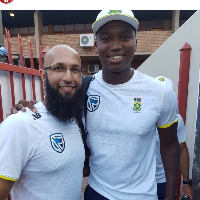 Hashim Amla as seen in a picture that was taken with South African cricketer Lungi Ngidi in July 2020