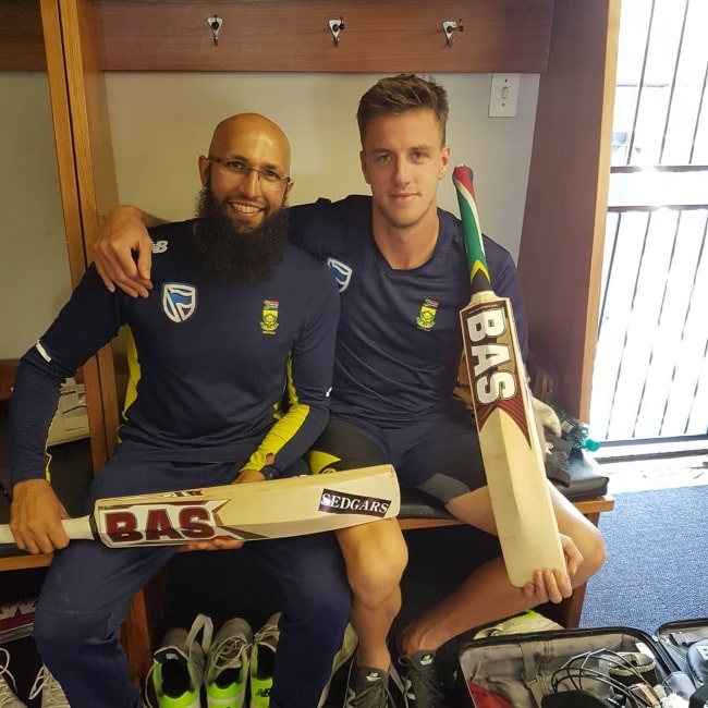 Hashim Amla as seen in a picture with Morne Morkel in March 2018, at the Wanderers Stadium