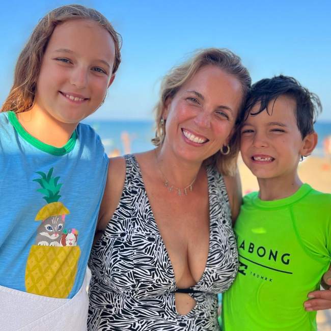 Jasmine Harman as seen in an Instagram picture with her kids in July 2023
