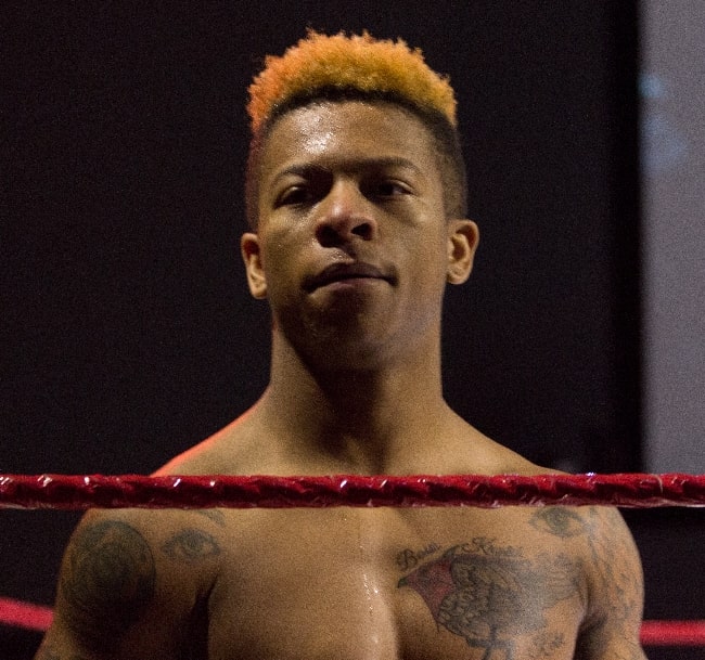 Lio Rush as seen in the ring at a Destiny Wrestling show in Mississauga, Ontario in 2016