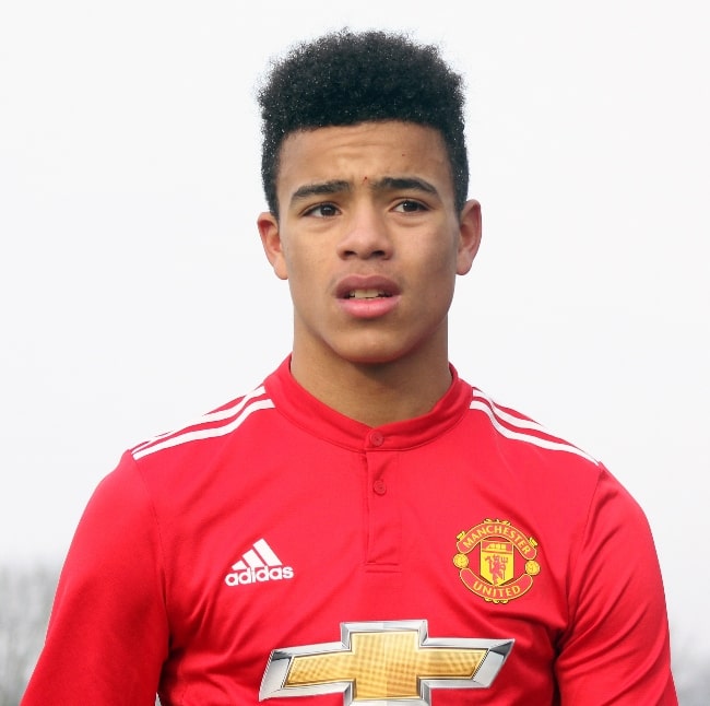 Mason Greenwood as seen with Manchester United after the U18 Premier League match against Liverpool at The Cliff, Salford, England on December 9, 2017