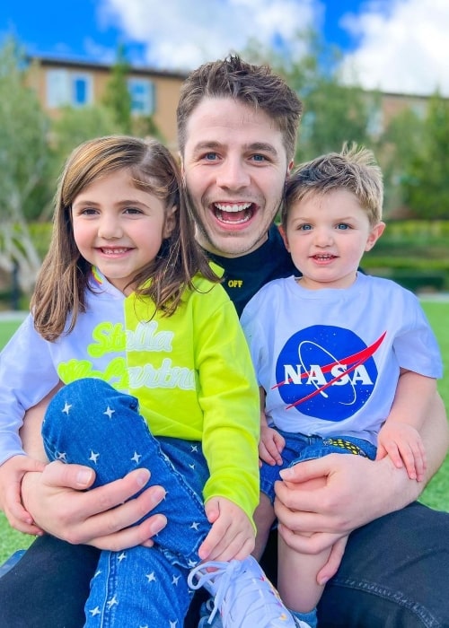 Noah H Marwah as seen in a picture with his sister Mila and father Anas Marwah in Ferbuary 2023, in Los Angeles, California