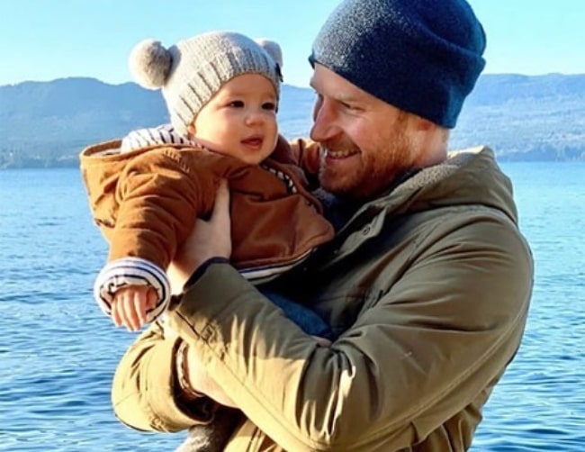 Prince Archie of Sussex in a picture with his father