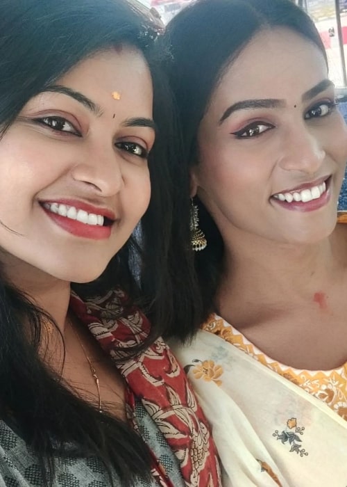 Rachitha Mahalakshmi as seen in a selfie with fellow actress Shivin Ganesan that was taken in February 2023