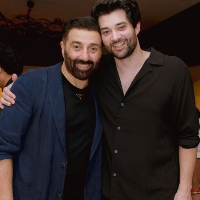 Rajveer Deol as seen in a picture with his father Sunny Deol in September 2023
