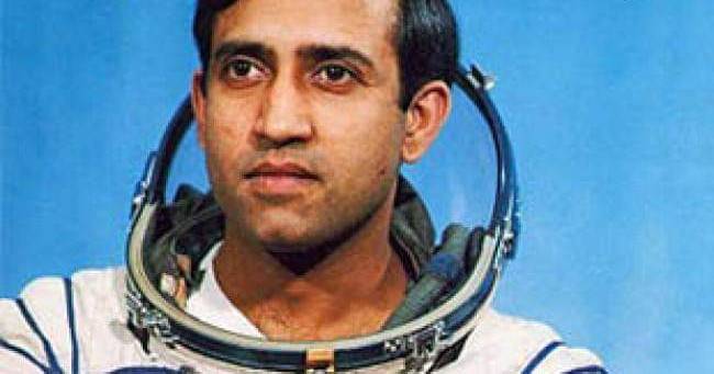 Rakesh Sharma as photographed while wearing his space suit