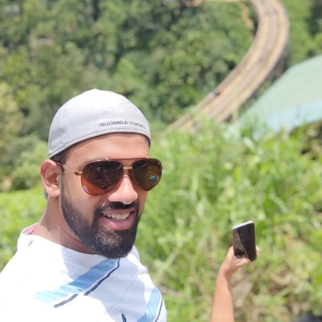 Sachithra Senanayake as seen in a selfie that was taken in June 2021