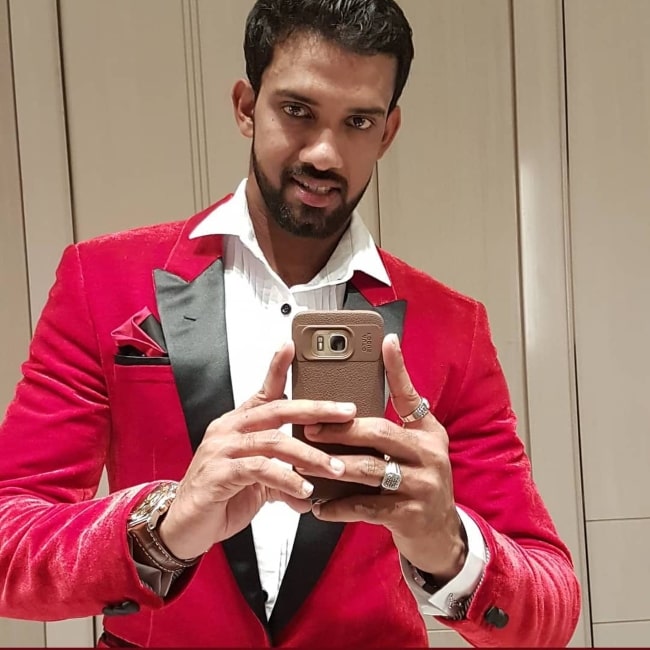 Sachithra Senanayake as seen in a selfie that was taken in March 2019