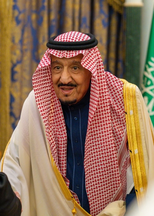 Salman of Saudi Arabia as seen while meeting Secretary of State Michael R. Pompeo in Riyadh, Saudi Arabia on February 20, 2020