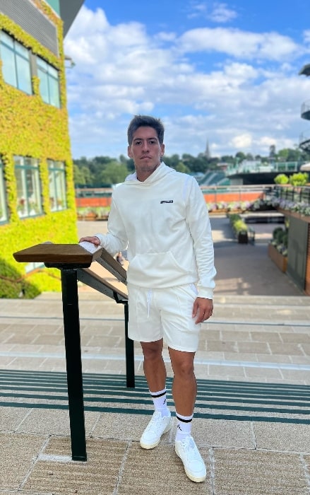 Sebastián Báez as seen while posing for a picture at the All England Lawn Tennis Club, Wimbledon in London, England in July 2023