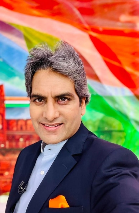 Sudhir Chaudhary as seen while taking a selfie in August 2023