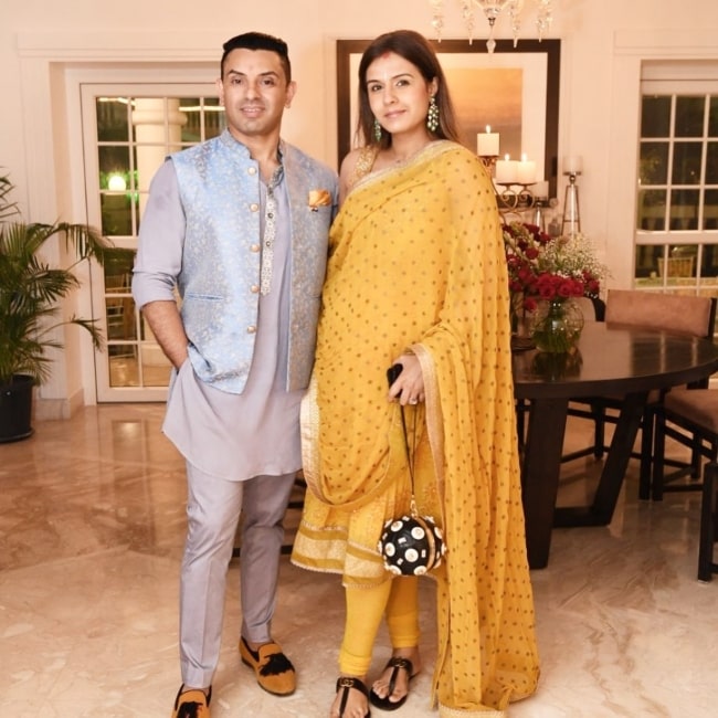 Tehseen Poonawalla as seen in a picture with his wife Monicka Vadera Poonawalla taken in February 2023