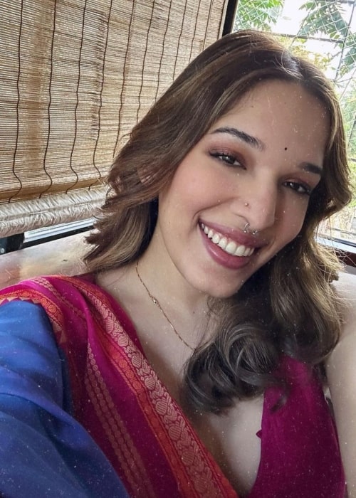 Trinetra Haldar Gummaraju as seen in a selfie that was taken in April 2023, in Mumbai, Maharashtra