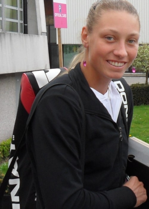 Yanina Wickmayer at the 2011 Fed Cup Semifinals against Czech Republic in Charleroi, Belgium on April 16, 2011