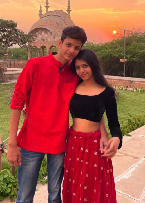 Aarush Varma as seen in a picture with his sister Maanya Varma in August 2023