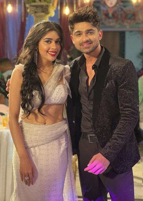 Abhishek Kumar as seen in a picture that was taken with television actress Eisha Singh in June 2023