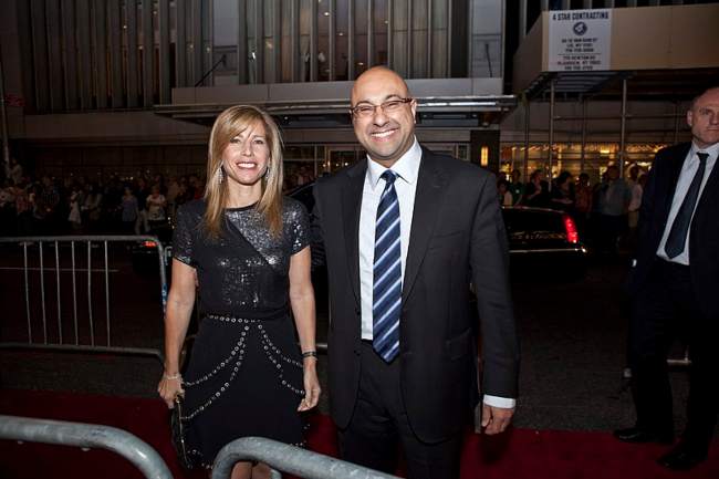 Ali Velshi as seen with his wife at the red carpet premiere of Wall Street Money Never Sleeps in 2010