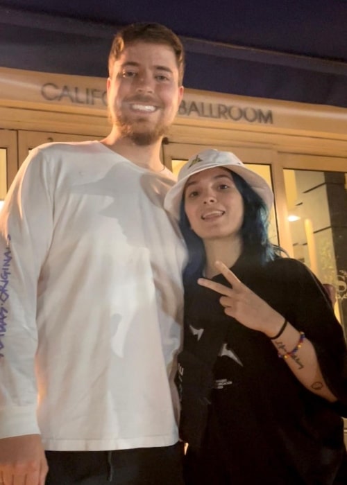 Angie Velasco as seen in a picture with MrBeast that was taken in October 2022