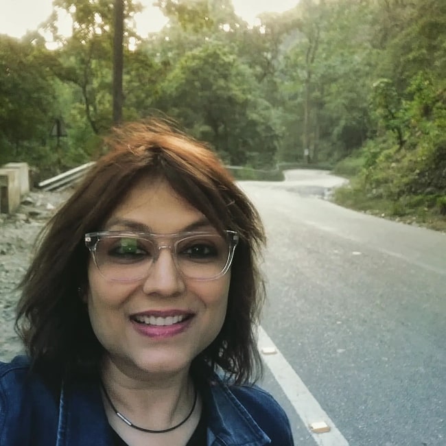 Anjali Mukhi as seen while taking a selfie in Uttarakhand, India in November 2022