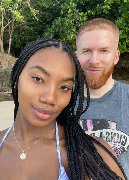 Chyna Mills as seen in a selfie that was taken with her beau dancer and choreographer Neil Jones in March 2023, in Bali, Indonesia