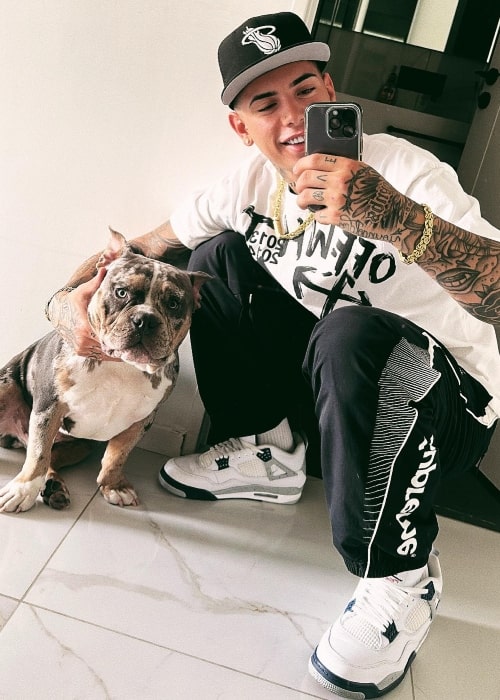 Ecko as seen in a selfie with his pet dog that was taken in September 2023