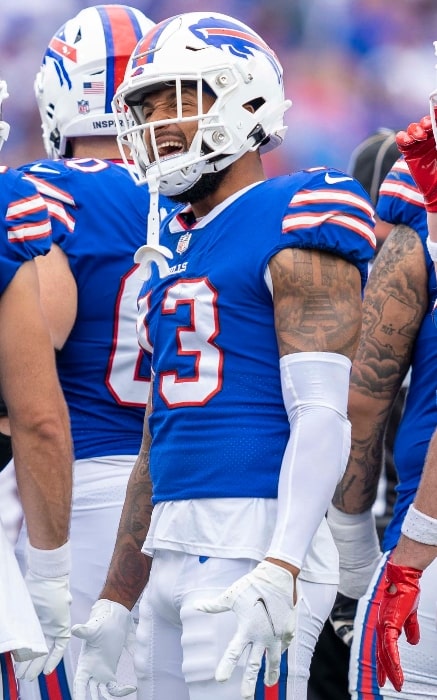 Gabe Davis as seen with the Buffalo Bills at Highmark Stadium in Buffalo, New York in 2021