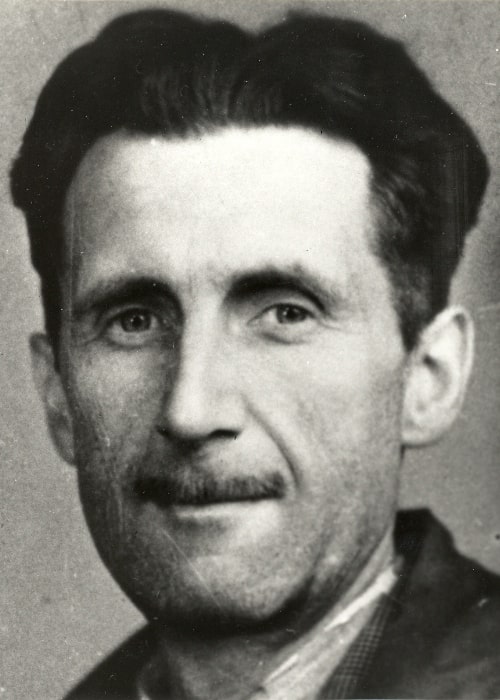 George Orwell as seen in a press card portrait in 1943